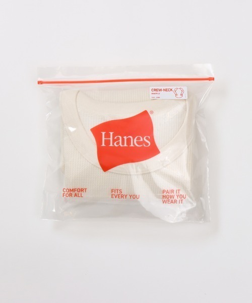 HANES(ヘインズ)の「【HANES/ヘインズ】クルーネック ワッフル(Tシャツ/カットソー・レディース・ブラック/オフホワイト・FREE)」の12枚目の写真