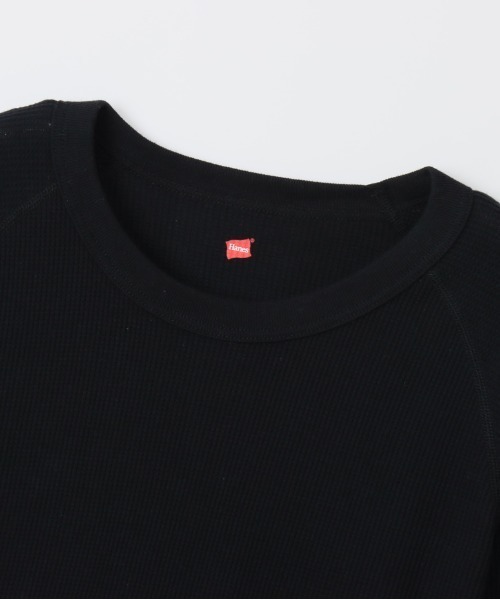 HANES(ヘインズ)の「【HANES/ヘインズ】クルーネック ワッフル(Tシャツ/カットソー・レディース・ブラック/オフホワイト・FREE)」の5枚目の写真