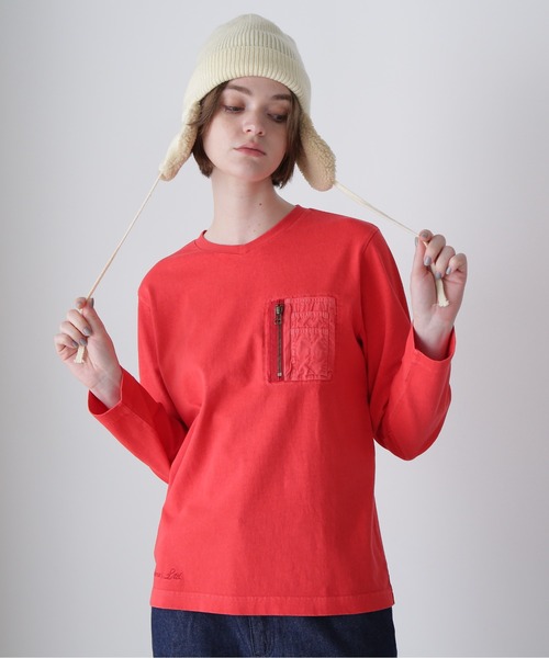 《直営店限定》L/S FADE WASH MA-1 POCKET/フェイドウォッシュ MA-1ポケット（Tシャツ/カットソー）｜AVIREX（アヴィレックス）