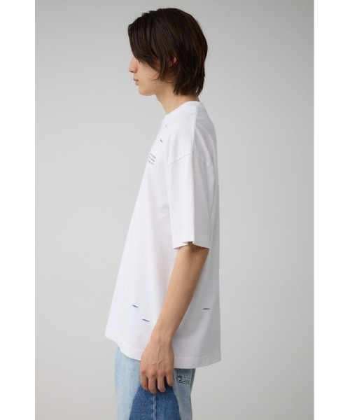 AZUL by moussy（アズールバイマウジー）の「ピグメントダメージTシャツ（Tシャツ/カットソー・メンズ・レッド/ブラック/オフホワイト/ブルー・FREE）」の9枚目の写真