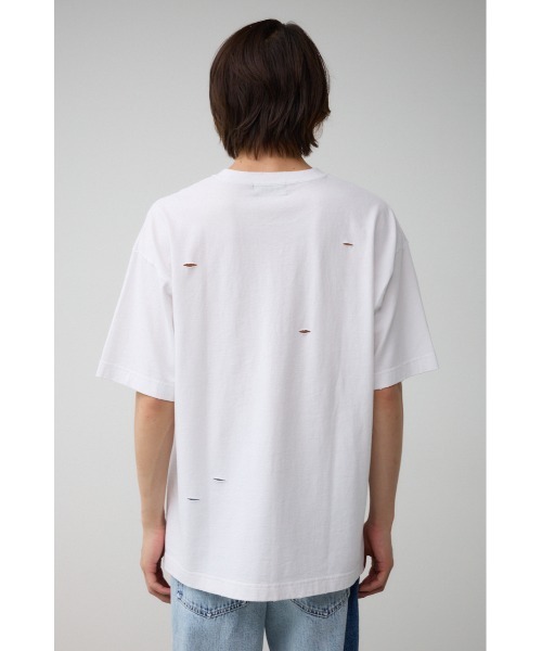 AZUL by moussy（アズールバイマウジー）の「ピグメントダメージTシャツ（Tシャツ/カットソー・メンズ・レッド/ブラック/オフホワイト/ブルー・FREE）」の10枚目の写真