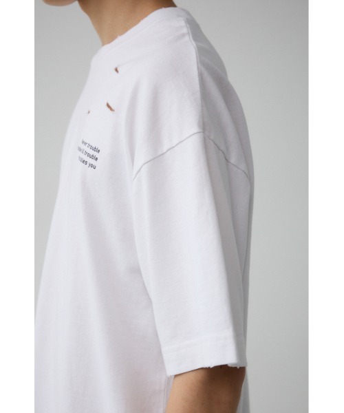 AZUL by moussy（アズールバイマウジー）の「ピグメントダメージTシャツ（Tシャツ/カットソー・メンズ・レッド/ブラック/オフホワイト/ブルー・FREE）」の12枚目の写真