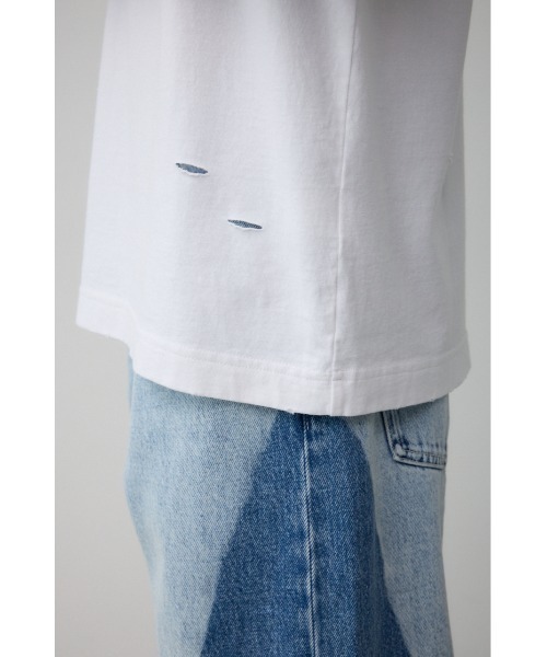 AZUL by moussy（アズールバイマウジー）の「ピグメントダメージTシャツ（Tシャツ/カットソー・メンズ・レッド/ブラック/オフホワイト/ブルー・FREE）」の14枚目の写真
