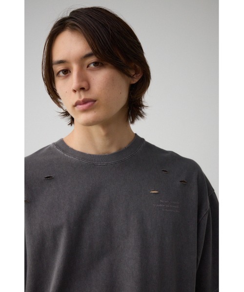 AZUL by moussy（アズールバイマウジー）の「ピグメントダメージTシャツ（Tシャツ/カットソー・メンズ・レッド/ブラック/オフホワイト/ブルー・FREE）」の15枚目の写真
