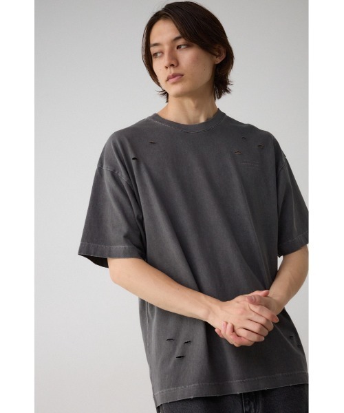 AZUL by moussy（アズールバイマウジー）の「ピグメントダメージTシャツ（Tシャツ/カットソー・メンズ・レッド/ブラック/オフホワイト/ブルー・FREE）」の16枚目の写真