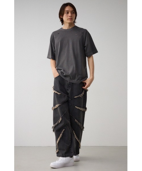 AZUL by moussy（アズールバイマウジー）の「ピグメントダメージTシャツ（Tシャツ/カットソー・メンズ・レッド/ブラック/オフホワイト/ブルー・FREE）」の17枚目の写真
