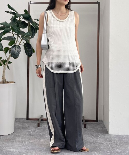 fredy emue（フレディエミュ）の「メッシュチュニックタンクトップ（タンクトップ・レディース・アイボリー/ブラック/ベージュ・38）」の10枚目の写真