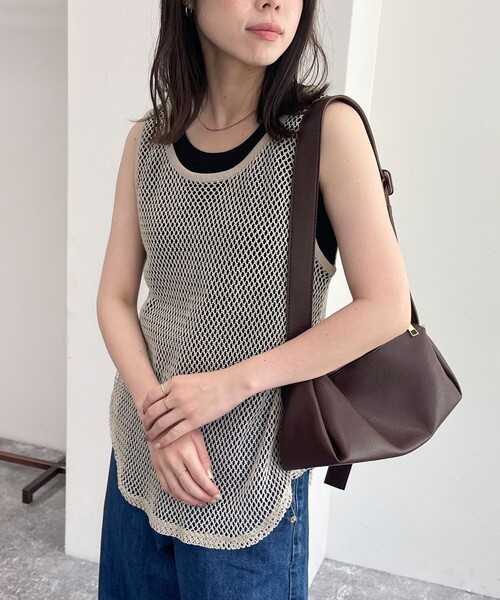 fredy emue（フレディエミュ）の「メッシュチュニックタンクトップ（タンクトップ・レディース・アイボリー/ブラック/ベージュ・38）」の20枚目の写真
