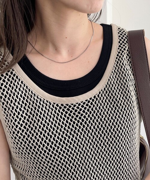 fredy emue（フレディエミュ）の「メッシュチュニックタンクトップ（タンクトップ・レディース・アイボリー/ブラック/ベージュ・38）」の18枚目の写真