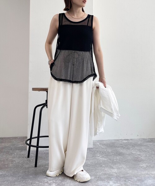 fredy emue（フレディエミュ）の「メッシュチュニックタンクトップ（タンクトップ・レディース・アイボリー/ブラック/ベージュ・38）」の15枚目の写真