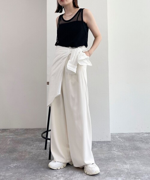 fredy emue（フレディエミュ）の「メッシュチュニックタンクトップ（タンクトップ・レディース・アイボリー/ブラック/ベージュ・38）」の14枚目の写真