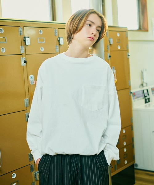 セール】OVERSIZED DRAW CORD LONG TEE / オーバーサイズドローコード