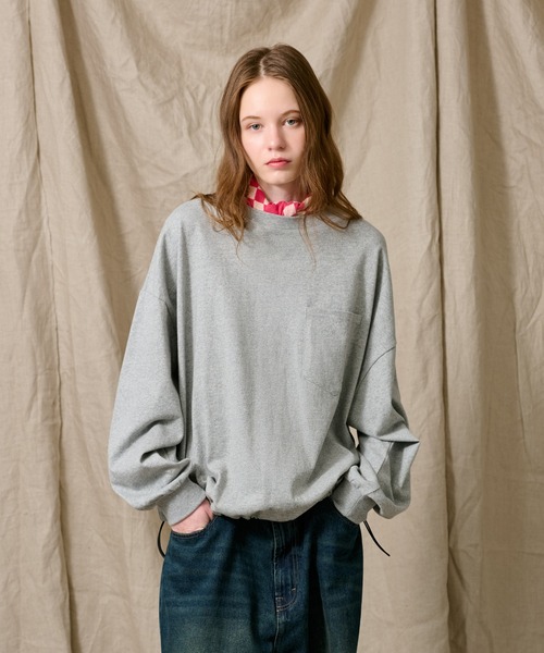 トップス draw wool dr longT WETTEMPT（ウィテンプト）の「OVERSIZED DRAW CORD LONG TEE