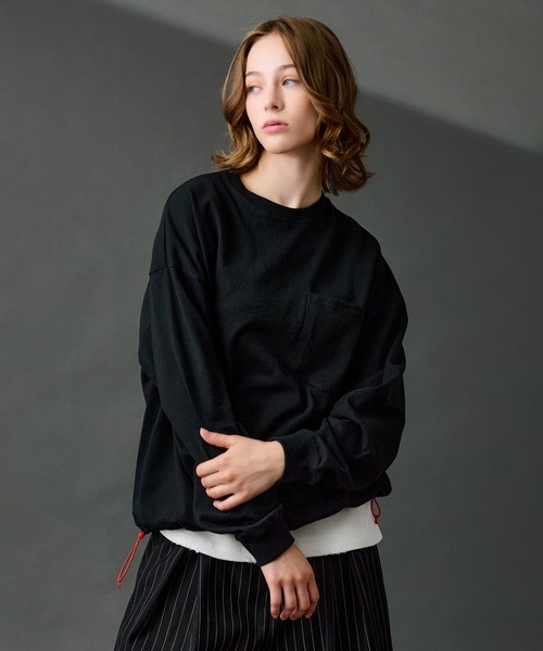 OVERSIZED DRAW CORD LONG TEE / オーバーサイズドローコード
