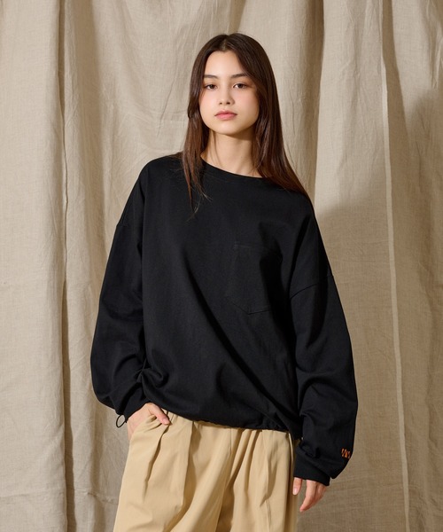 OVERSIZED DRAW CORD LONG TEE / オーバーサイズドローコードロンT（T 