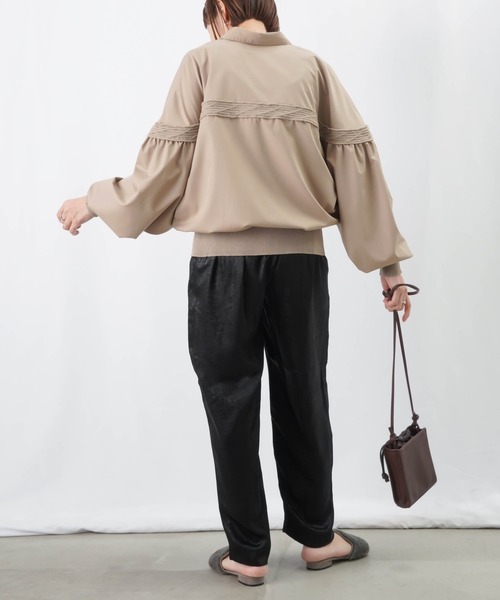 LUCA/LADY LUCK LUCA（ルカ/レディラックルカ）の「LC/LLL ニットドッキングドルマンシャツ（シャツ/ブラウス・レディース・ピンク/グレイッシュベージュ/ブラック・FREE）」の6枚目の写真