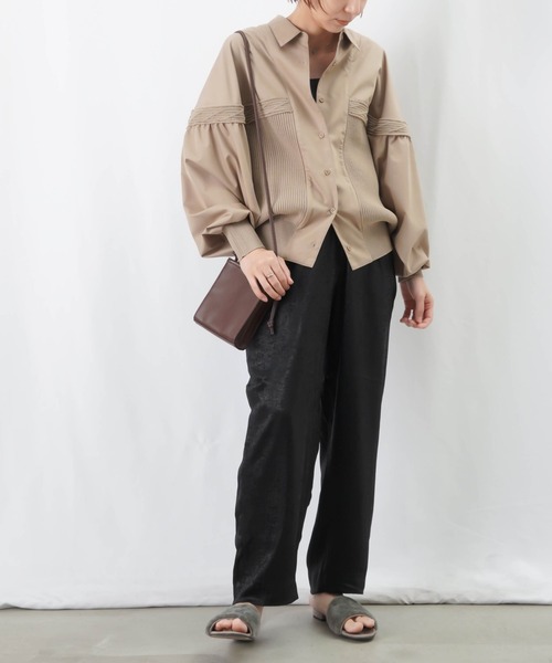 LUCA/LADY LUCK LUCA（ルカ/レディラックルカ）の「LC/LLL ニットドッキングドルマンシャツ（シャツ/ブラウス・レディース・ピンク/グレイッシュベージュ/ブラック・FREE）」の7枚目の写真