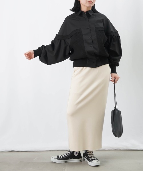 LUCA/LADY LUCK LUCA（ルカ/レディラックルカ）の「LC/LLL ニットドッキングドルマンシャツ（シャツ/ブラウス・レディース・ピンク/グレイッシュベージュ/ブラック・FREE）」の10枚目の写真