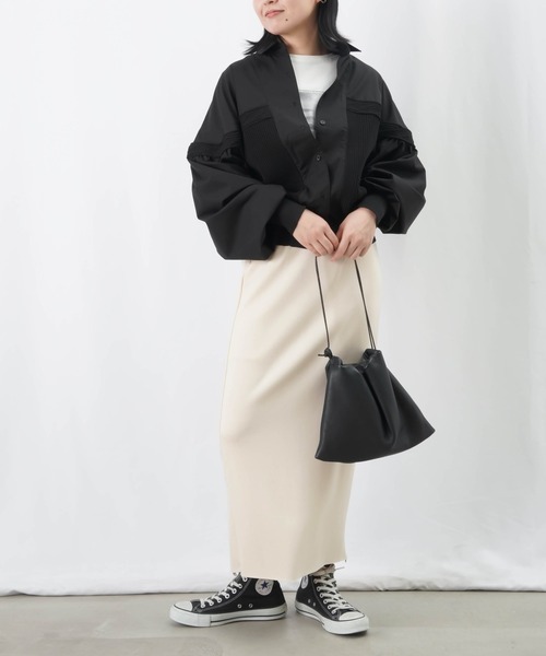 LUCA/LADY LUCK LUCA（ルカ/レディラックルカ）の「LC/LLL ニットドッキングドルマンシャツ（シャツ/ブラウス・レディース・ピンク/グレイッシュベージュ/ブラック・FREE）」の14枚目の写真