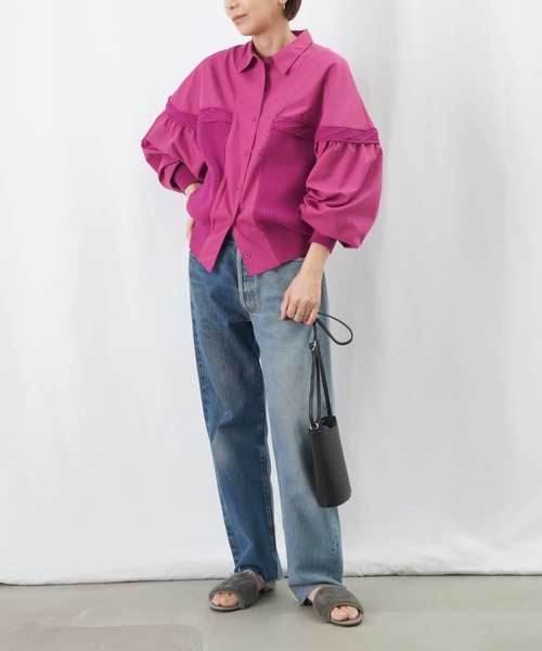 LUCA/LADY LUCK LUCA（ルカ/レディラックルカ）の「LC/LLL ニットドッキングドルマンシャツ（シャツ/ブラウス・レディース・ピンク/グレイッシュベージュ/ブラック・FREE）」の16枚目の写真