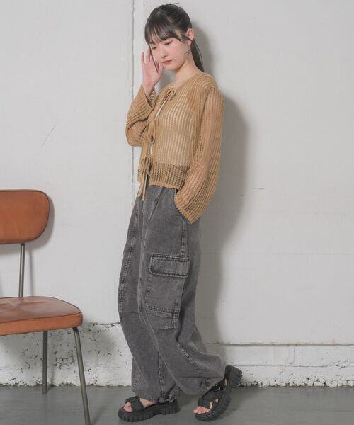 RETRO GIRL（レトロガール）の「リボンメッシュカーデ（カーディガン/ボレロ・レディース・ブラウン/グリーン/ブラック/ナチュラル・FREE）」の17枚目の写真