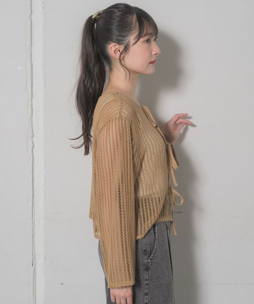 RETRO GIRL（レトロガール）の「リボンメッシュカーデ（カーディガン/ボレロ・レディース・ブラウン/グリーン/ブラック/ナチュラル・FREE）」の20枚目の写真