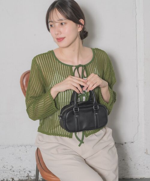 RETRO GIRL（レトロガール）の「リボンメッシュカーデ（カーディガン/ボレロ・レディース・ブラウン/グリーン/ブラック/ナチュラル・FREE）」の14枚目の写真