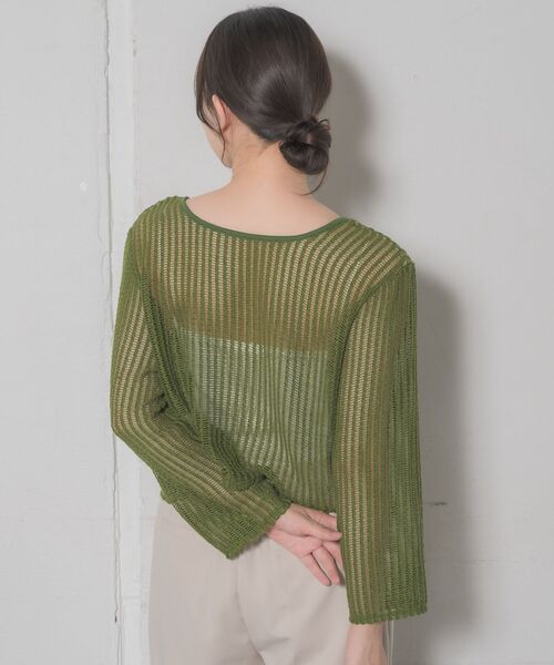 RETRO GIRL（レトロガール）の「リボンメッシュカーデ（カーディガン/ボレロ・レディース・ブラウン/グリーン/ブラック/ナチュラル・FREE）」の9枚目の写真