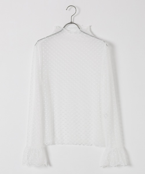 Honeys（ハニーズ）の「チュールトップス（Tシャツ/カットソー・レディース・ホワイト/ピンク/ブラック・S/M/L/LL）」の8枚目の写真