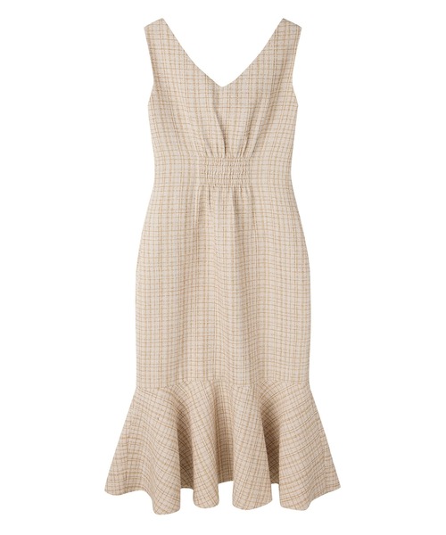 マーメイド裾キラキラツイードジャンパーススカート（ワンピース）｜SAISON DE PAPILLON（セゾンドパピヨン）