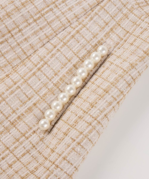 マーメイド裾キラキラツイードジャンパーススカート（ワンピース）｜SAISON DE PAPILLON（セゾンドパピヨン）