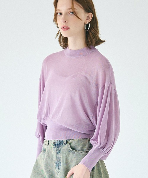 coca（coca）（コカ）の「【WEB限定セール】バルーン袖シアーニット（Tシャツ/カットソー・レディース・ブラック/ピンク系その他/その他1/ホワイト・M/L）」の3枚目の写真