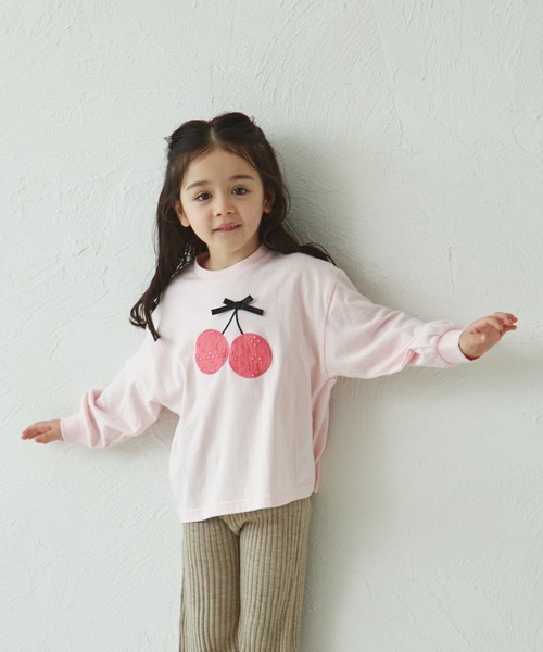pairmanon(ペアマノン)の「異素材モチーフ ガールズ アソート 長袖Tシャツ(Tシャツ/カットソー・キッズ・ベージュ系その他/ブルー系その他/ブラック系その他/パープル系その他/ピンク系その他2/ベージュ系その他2/ピンク系その他/ホワイト/ブラック/ピンク/ベージュ・90/110/100/150/140/130/120)」の10枚目の写真