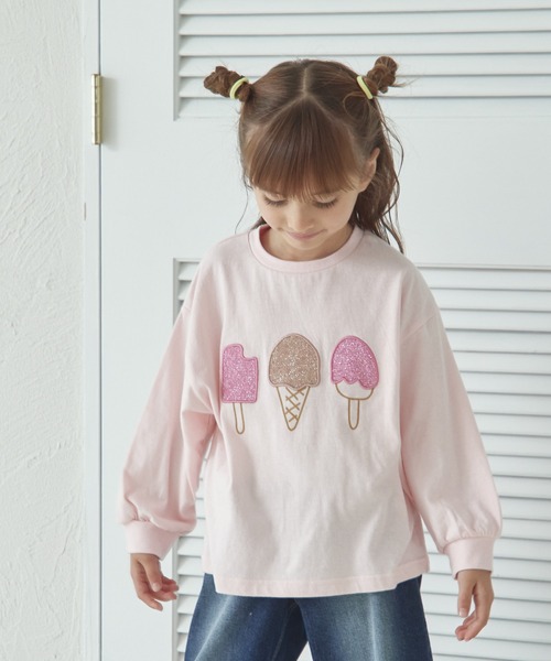 pairmanon(ペアマノン)の「異素材モチーフ ガールズ アソート 長袖Tシャツ(Tシャツ/カットソー・キッズ・ベージュ系その他/ブルー系その他/ブラック系その他/パープル系その他/ピンク系その他2/ベージュ系その他2/ピンク系その他/ホワイト/ブラック/ピンク/ベージュ・90/110/100/150/140/130/120)」の11枚目の写真