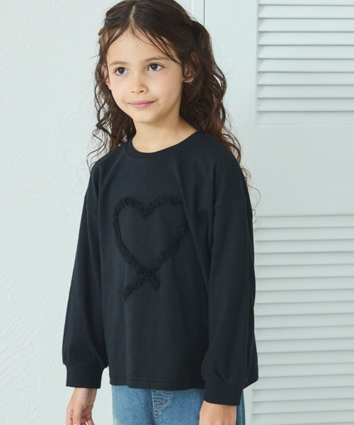 pairmanon(ペアマノン)の「異素材モチーフ ガールズ アソート 長袖Tシャツ(Tシャツ/カットソー・キッズ・ベージュ系その他/ブルー系その他/ブラック系その他/パープル系その他/ピンク系その他2/ベージュ系その他2/ピンク系その他/ホワイト/ブラック/ピンク/ベージュ・90/110/100/150/140/130/120)」の2枚目の写真