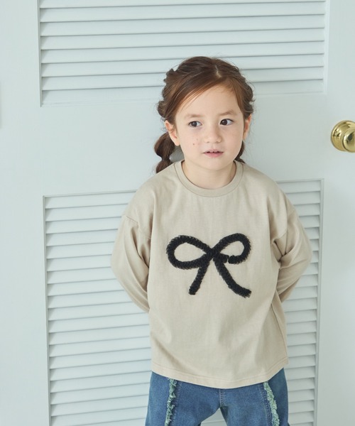 pairmanon(ペアマノン)の「異素材モチーフ ガールズ アソート 長袖Tシャツ(Tシャツ/カットソー・キッズ・ベージュ系その他/ブルー系その他/ブラック系その他/パープル系その他/ピンク系その他2/ベージュ系その他2/ピンク系その他/ホワイト/ブラック/ピンク/ベージュ・90/110/100/150/140/130/120)」の12枚目の写真
