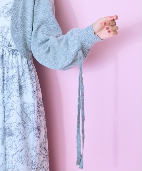 marun（マルン）の「＜大きいサイズ＞ ニットアームボレロ marun（カーディガン/ボレロ・レディース・ブラック/杢グレー・3L/LL/L/5L/4L）」の7枚目の写真