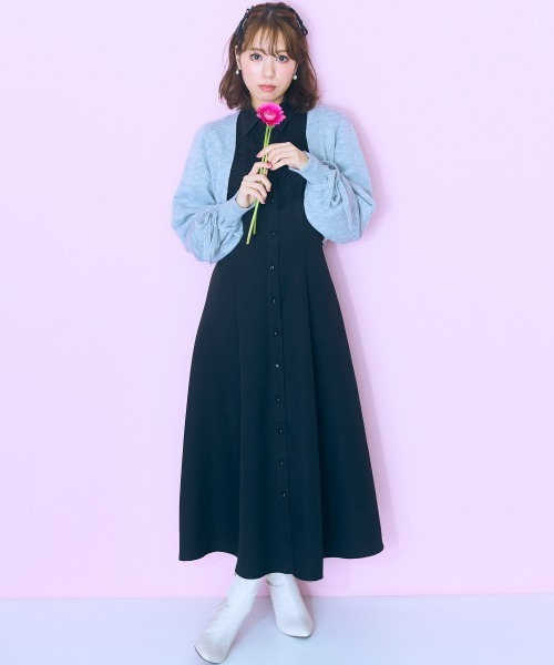 marun（マルン）の「＜大きいサイズ＞ ニットアームボレロ marun（カーディガン/ボレロ・レディース・ブラック/杢グレー・3L/LL/L/5L/4L）」の19枚目の写真