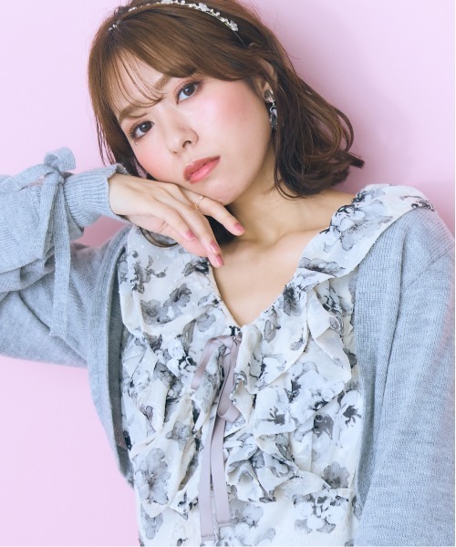 marun（マルン）の「＜大きいサイズ＞ ニットアームボレロ marun（カーディガン/ボレロ・レディース・ブラック/杢グレー・3L/LL/L/5L/4L）」の13枚目の写真