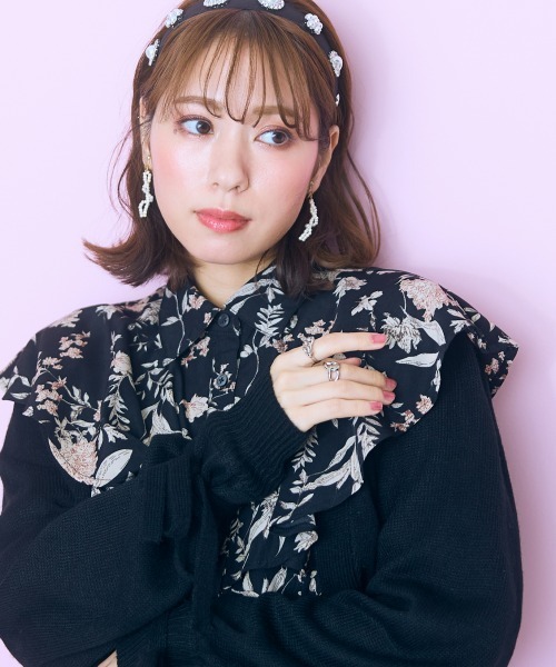 marun（マルン）の「＜大きいサイズ＞ ニットアームボレロ marun（カーディガン/ボレロ・レディース・ブラック/杢グレー・3L/LL/L/5L/4L）」の14枚目の写真