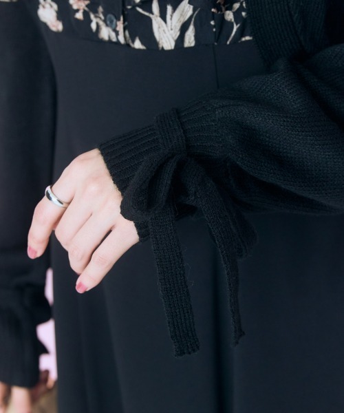 marun（マルン）の「＜大きいサイズ＞ ニットアームボレロ marun（カーディガン/ボレロ・レディース・ブラック/杢グレー・3L/LL/L/5L/4L）」の10枚目の写真