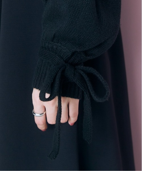 marun（マルン）の「＜大きいサイズ＞ ニットアームボレロ marun（カーディガン/ボレロ・レディース・ブラック/杢グレー・3L/LL/L/5L/4L）」の11枚目の写真