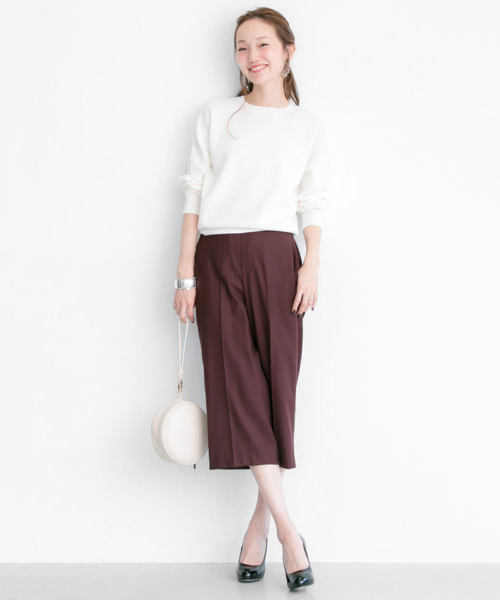 URBAN RESEARCH（アーバンリサーチ）の「UR 後ろゴムフラノクロップドパンツ（その他パンツ・レディース・ライトグレー/バーガンディー・36/38）」の5枚目の写真