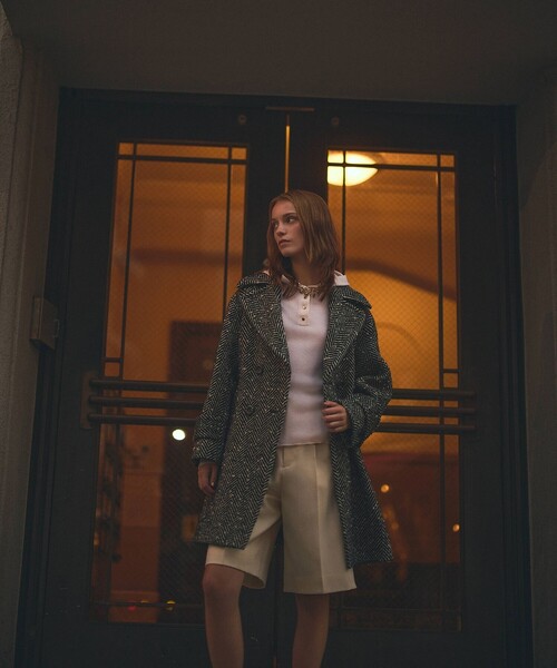 GRACE CLASS（グレースクラス）の「ヘリンボーンネップコート（その他アウター・レディース・ブラック・36）」の6枚目の写真