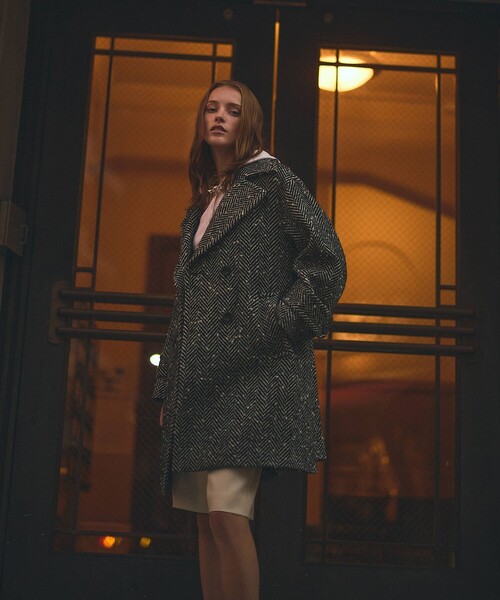 GRACE CLASS（グレースクラス）の「ヘリンボーンネップコート（その他アウター・レディース・ブラック・36）」の7枚目の写真