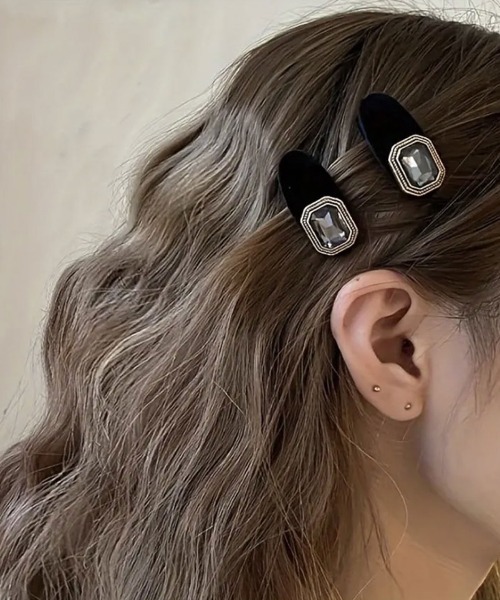 セール】【 ammy. / エイミードット 】 パール & ビジュー ベロア ヘア