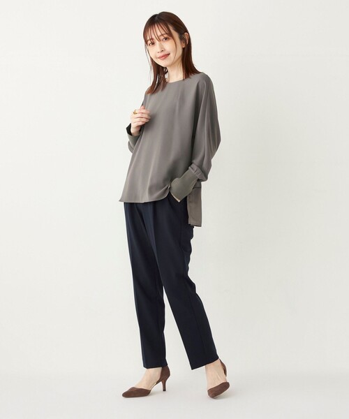 SHIPS Colors(シップス カラーズ)の「SHIPS Colors:〈手洗い可能〉ジョーゼット バック切り替え トップス(シャツ/ブラウス・レディース・グレー/ネイビー/オフホワイト/キャメル・ONE SIZE)」の19枚目の写真