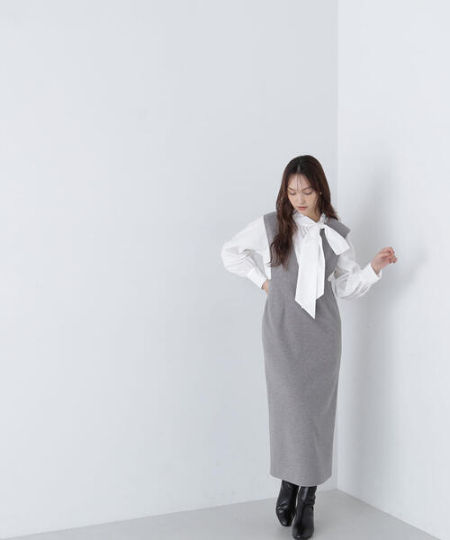 NATURAL BEAUTY BASIC（ナチュラルビューティーベーシック）の「◇サイドボウタイブラウス（シャツ/ブラウス・レディース・ブラウン/オフホワイト/グレイッシュベージュ・SMALL/MEDIUM）」の20枚目の写真