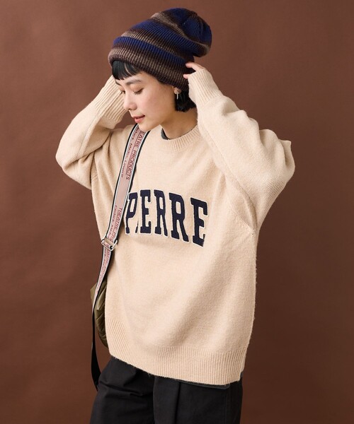  カラフルロゴ セーター coen ニット セーター 「もちフワ触感×1枚で映えるロゴデザイン