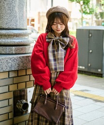 【クティールとレトロ】つけ襟付きレトロボタンカーディガン
